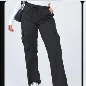 Princess Polly Flossie black parachute pants